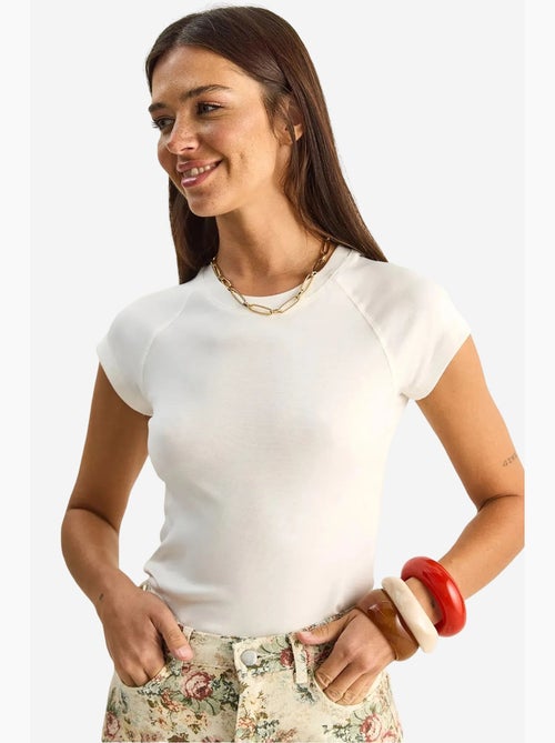 Camiseta clásica de algodón con cuello redondo lucci - Kiabi