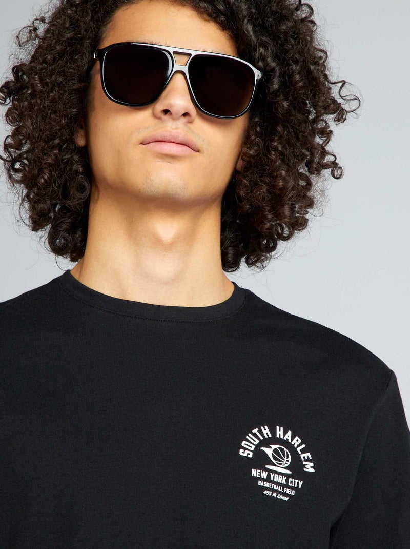 Camiseta clásica estampada NEGRO - Kiabi