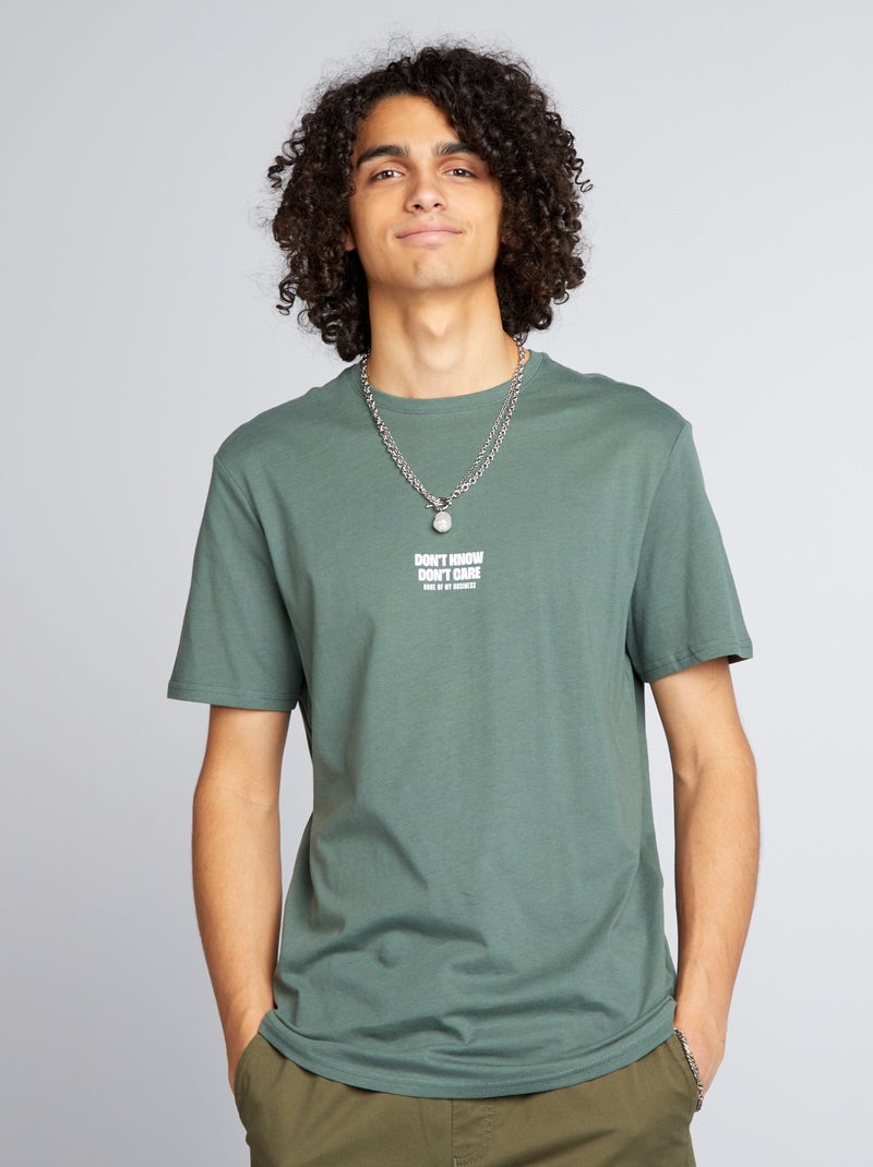 Camiseta clásica estampada VERDE - Kiabi