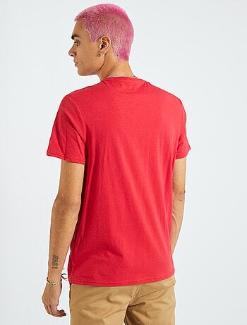 Camiseta con cuello bebé - rojo cereza - Kiabi - 4.00€