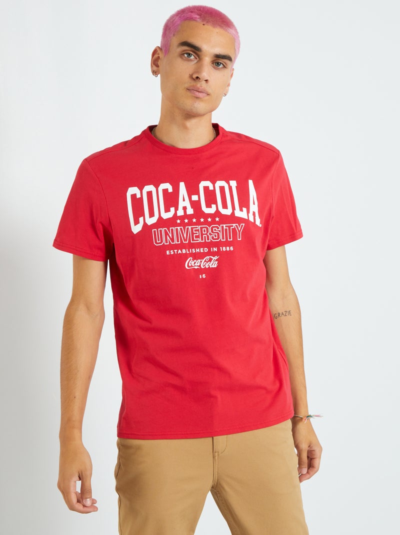 Camiseta 'Coca Cola' de punto rojo cereza - Kiabi