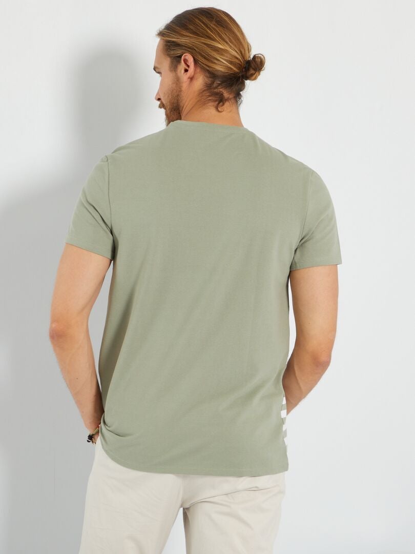 Camiseta colorblock a rayas gris - Kiabi