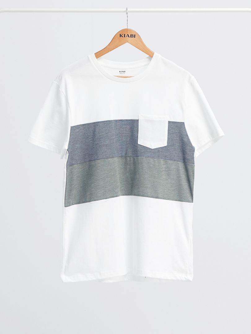 Camiseta colorblock blanco - Kiabi