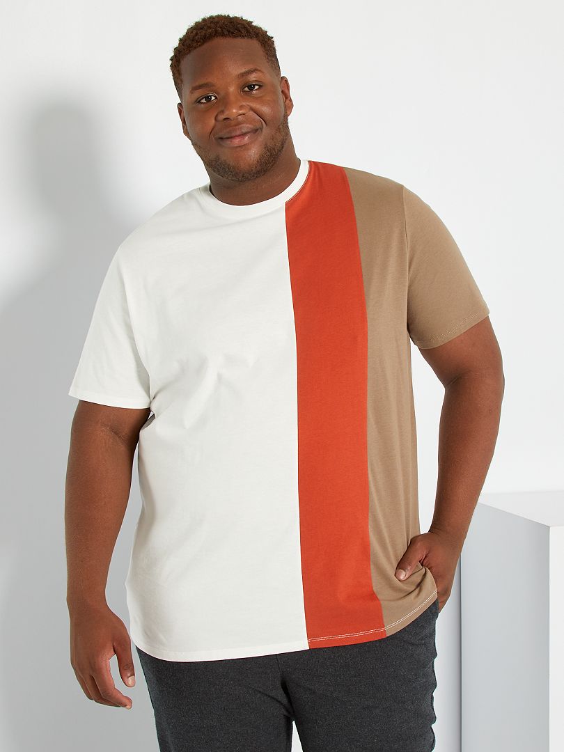 Camiseta colorblock Blanco - Kiabi