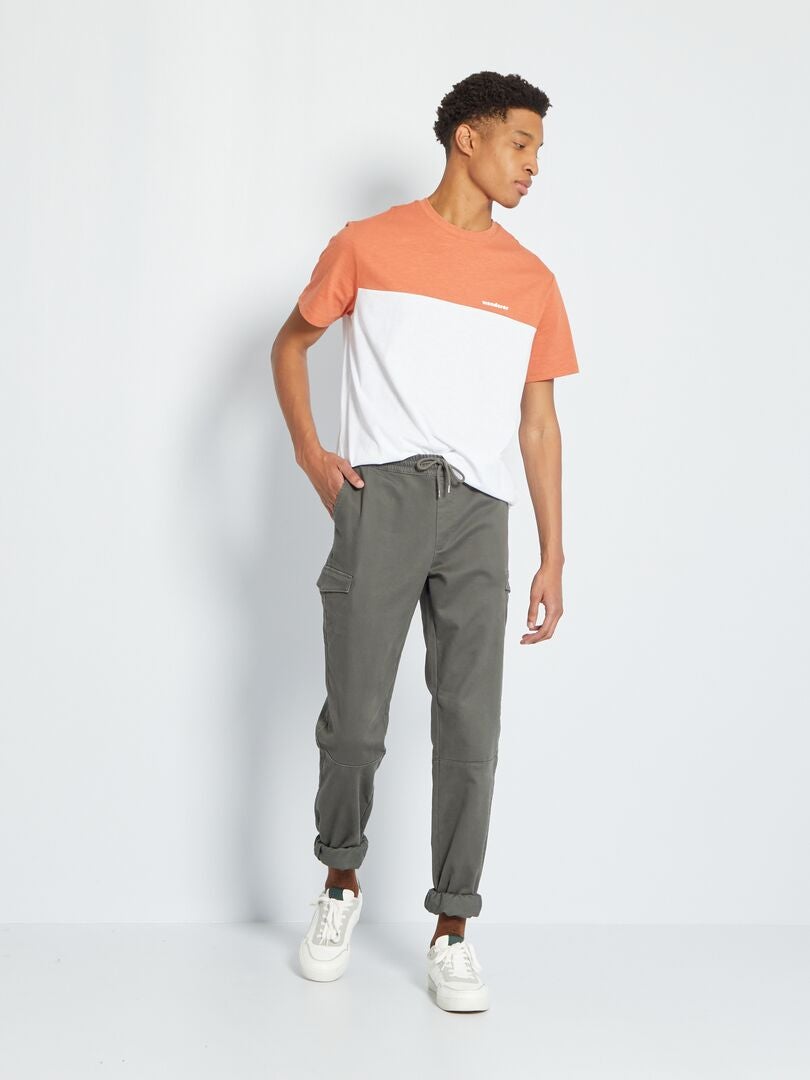 Camiseta colorblock BLANCO - Kiabi