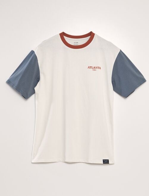 Camiseta colorblock con cuello redondo - Kiabi