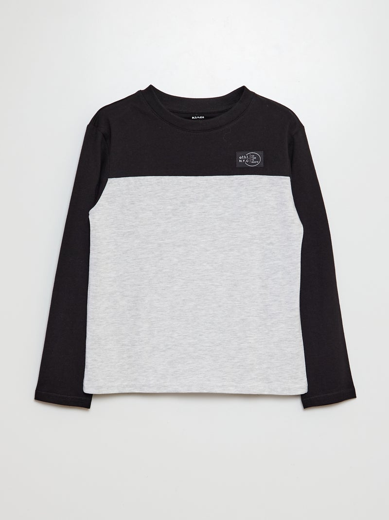Camiseta colorblock NEGRO - Kiabi