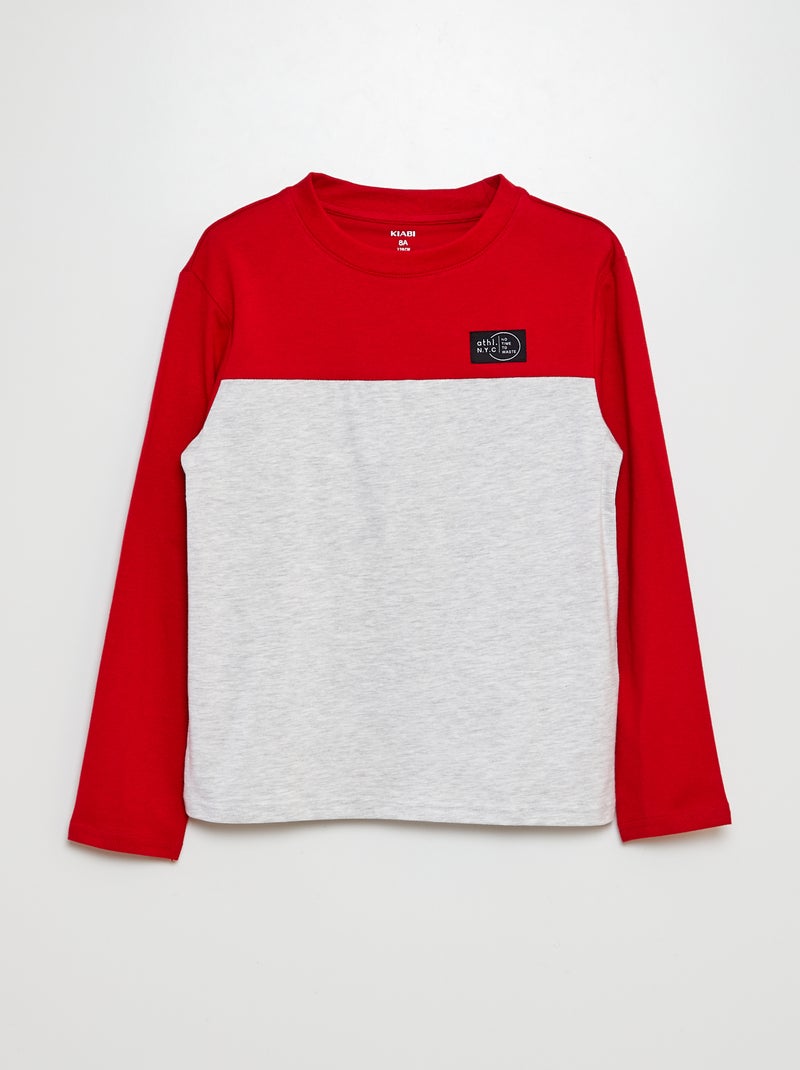 Camiseta colorblock ROJO - Kiabi