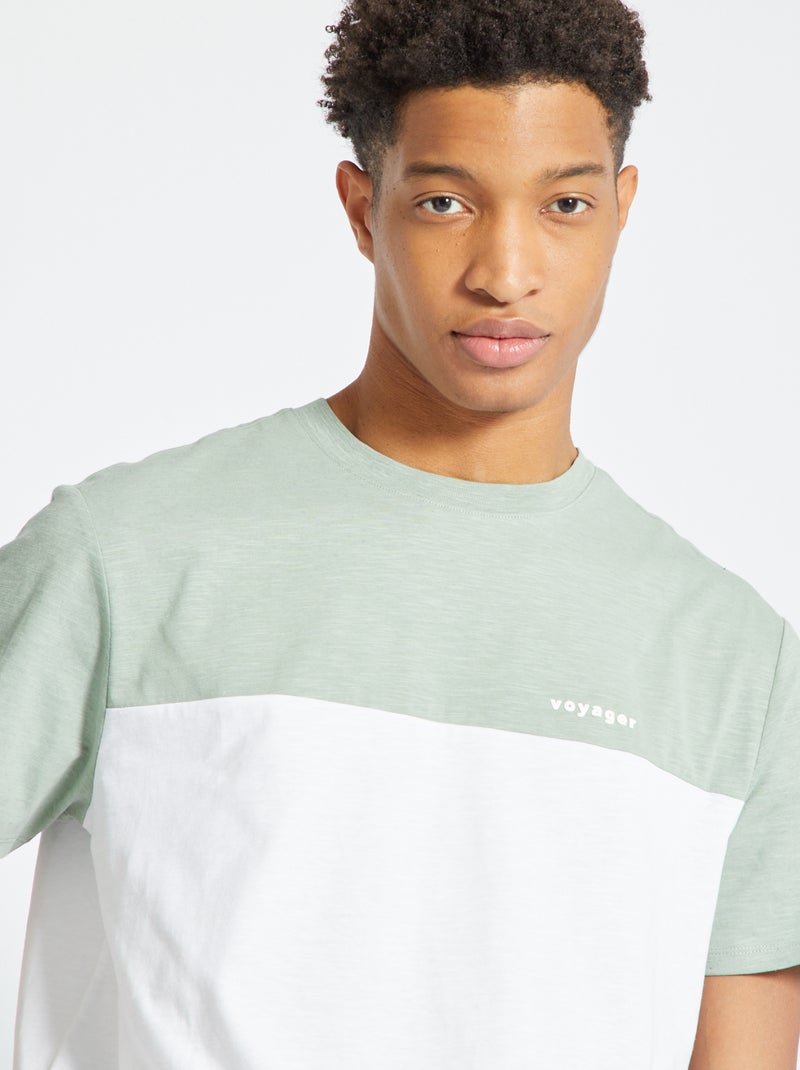 Camiseta colorblock VERDE - Kiabi