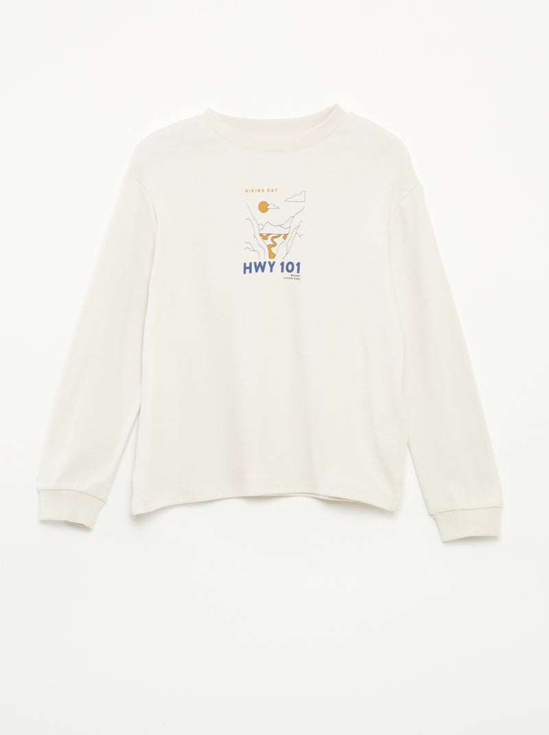 Camiseta cómoda estampada Blanco - Kiabi