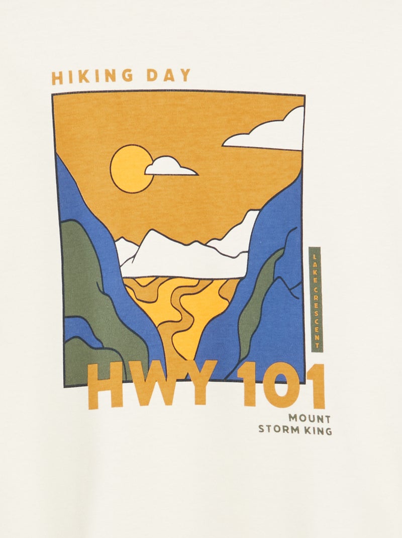 Camiseta cómoda estampada Blanco - Kiabi