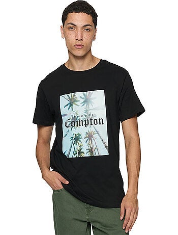 Camiseta compton diseño palmera de playa para hombre - mister tee