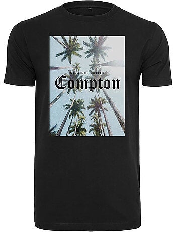 Camiseta compton diseño palmera de playa para hombre - mister tee