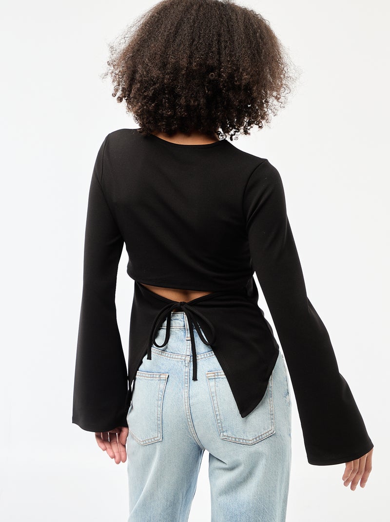 Camiseta con abertura en la parte inferior de la espalda Negro - Kiabi