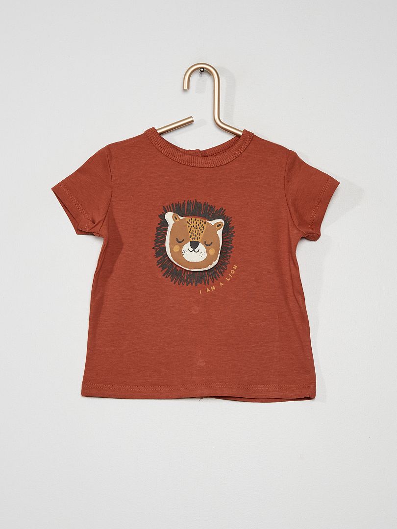 Camiseta con adorno de 'león' ROJO - Kiabi