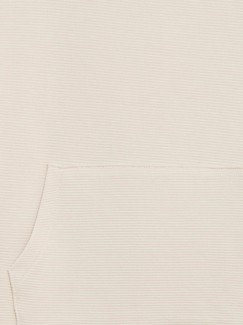 Camiseta con bolsillo canguro en malla otomana Blanco - Kiabi