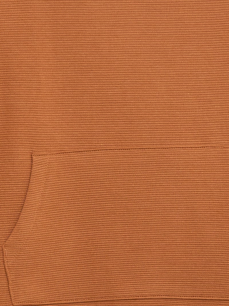 Camiseta con bolsillo canguro en malla otomana Marron - Kiabi