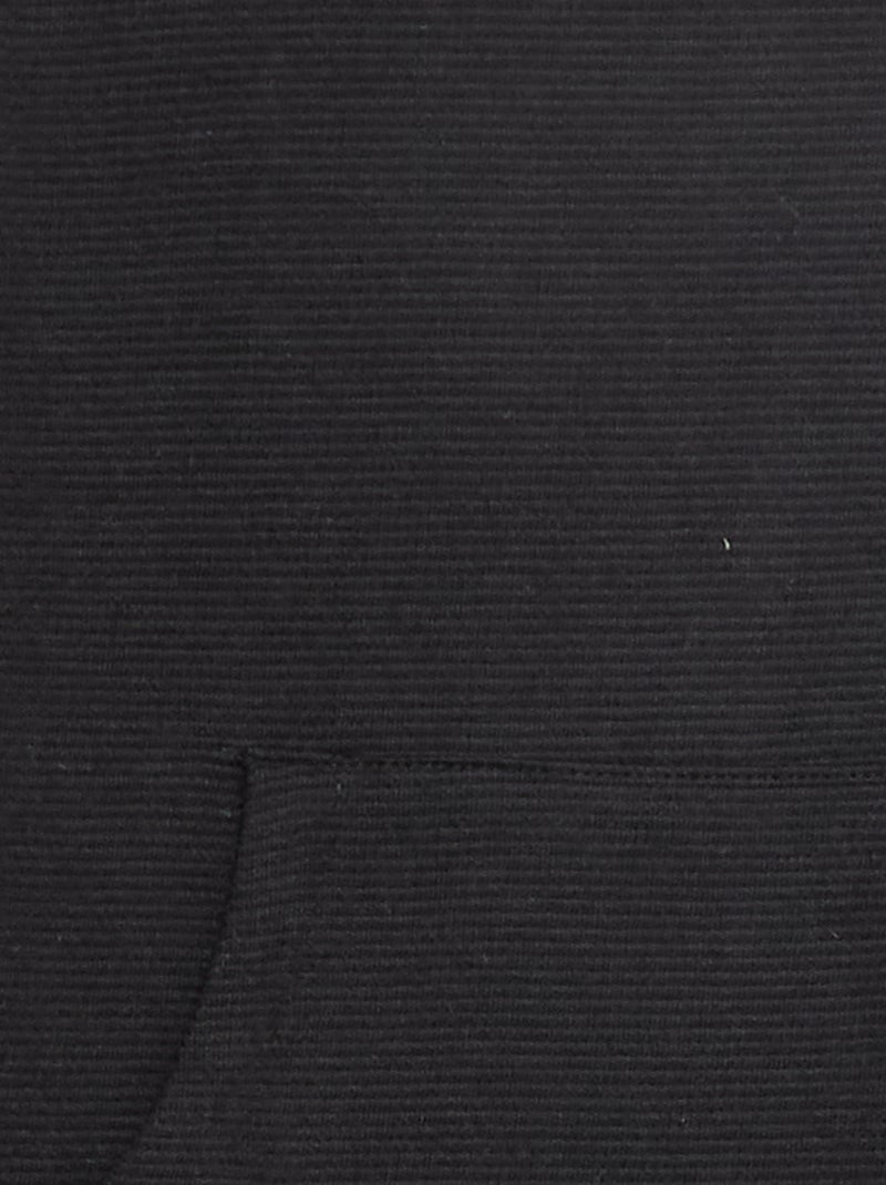 Camiseta con bolsillo canguro en malla otomana Negro - Kiabi