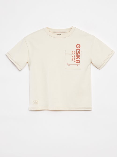 Camiseta con bolsillo con estampado - Kiabi