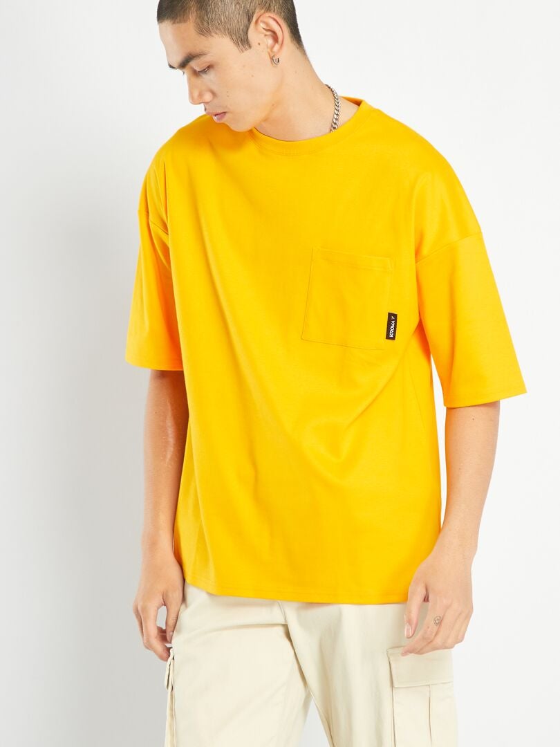 Camiseta con bolsillo en el pecho AMARILLO - Kiabi