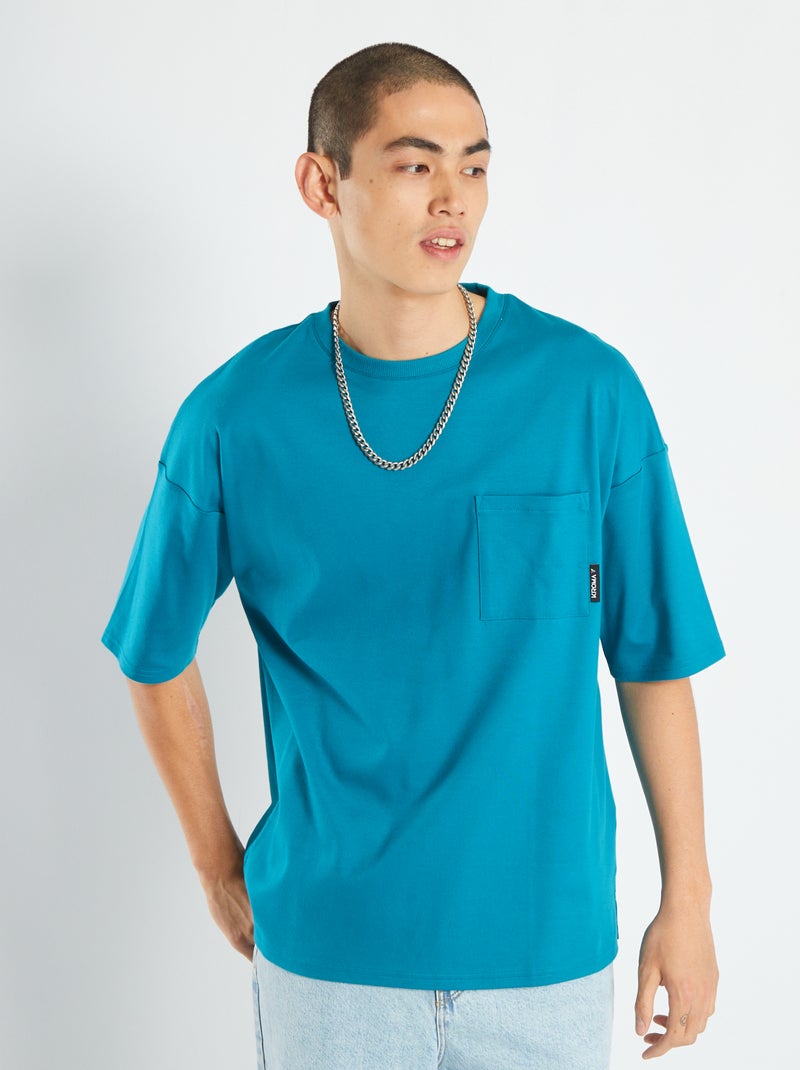 Camiseta con bolsillo en el pecho AZUL - Kiabi