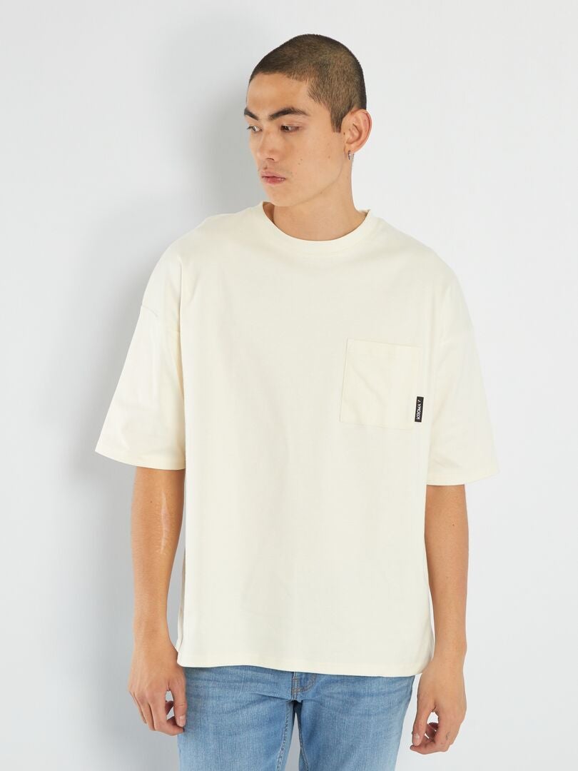 Camiseta con bolsillo en el pecho BLANCO - Kiabi