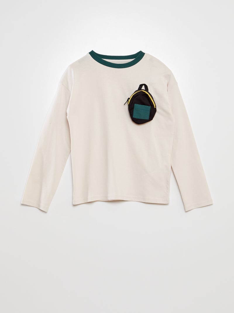 Camiseta con bolsillo en el pecho BLANCO - Kiabi