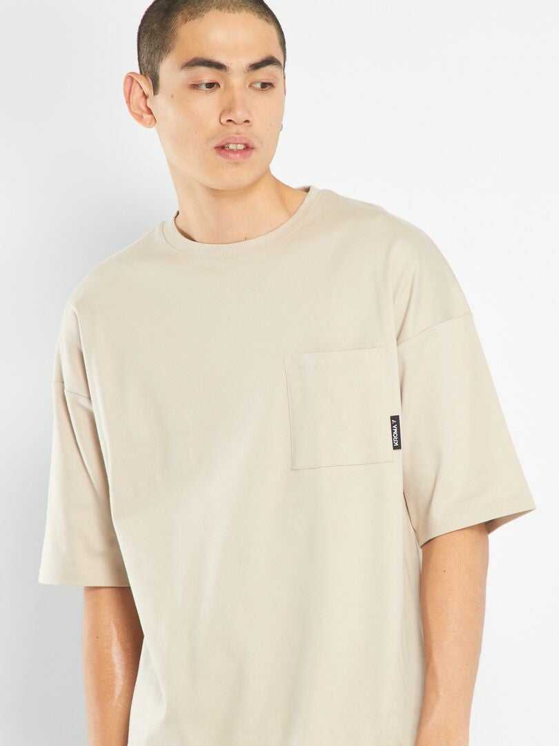 Camiseta con bolsillo en el pecho GRIS - Kiabi