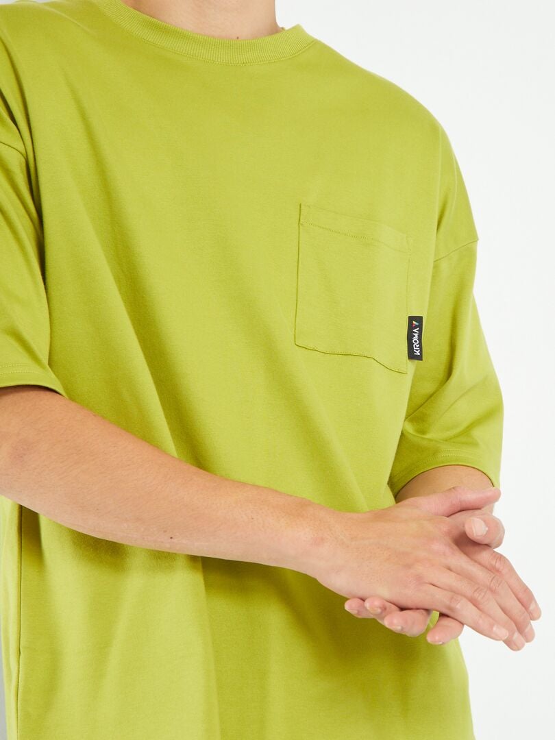 Camiseta con bolsillo en el pecho KAKI - Kiabi