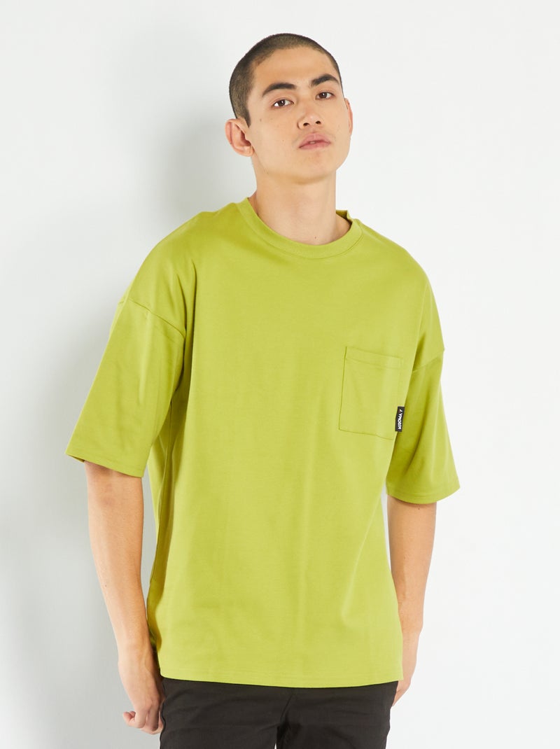 Camiseta con bolsillo en el pecho KAKI - Kiabi