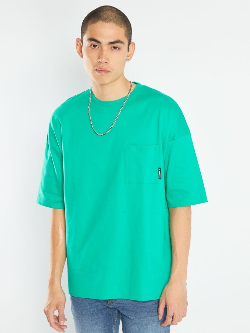 Camiseta con bolsillo en el pecho VERDE - Kiabi