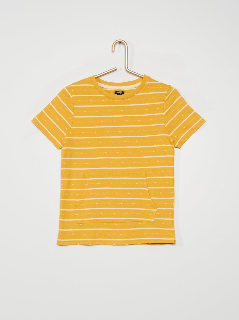 Camiseta con bolsillo tipo canguro AMARILLO - Kiabi