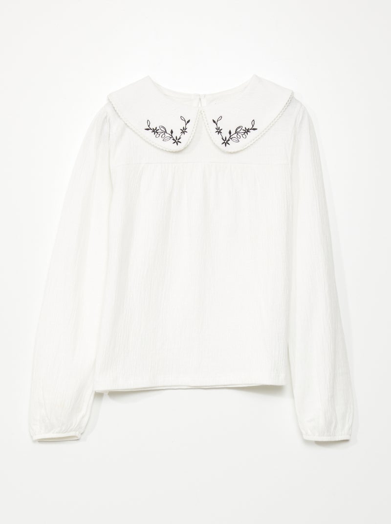 Camiseta con bordado BEIGE - Kiabi