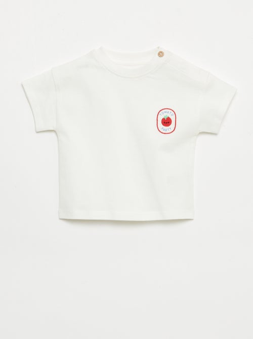 Camiseta con bordado en el pecho - Kiabi