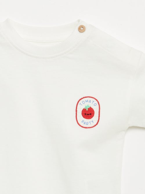 Camiseta con bordado en el pecho - Kiabi