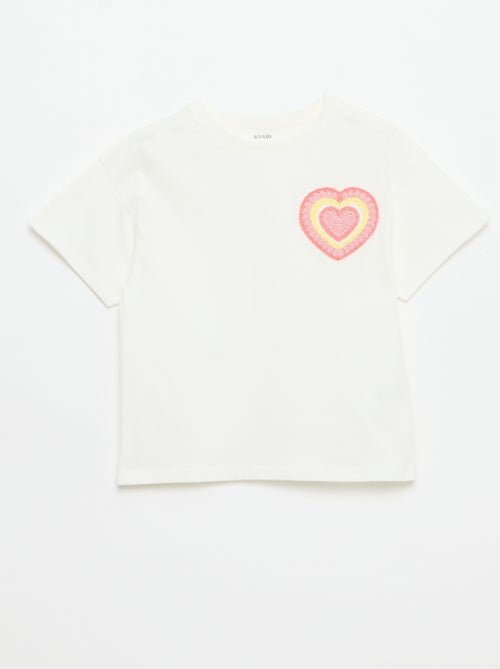 Camiseta con bordado en el pecho - Kiabi