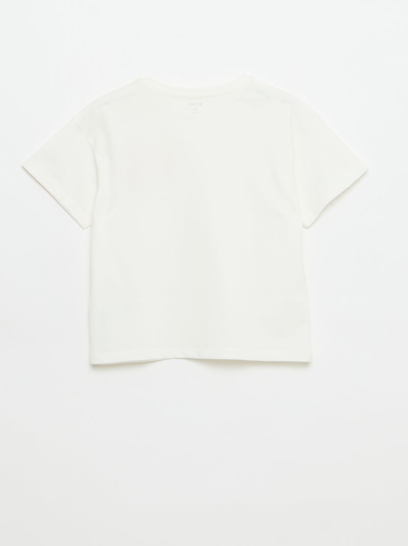 Camiseta con bordado en el pecho Blanco - Kiabi