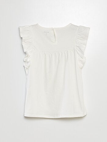 Camiseta con bordado inglés