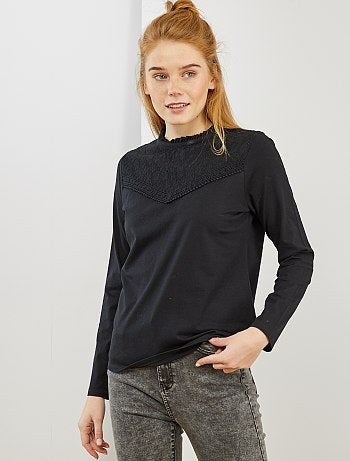 Camiseta con bordado inglés - Kiabi