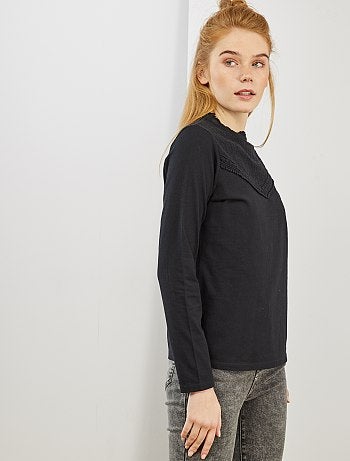 Camiseta con bordado inglés - Kiabi