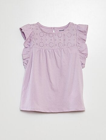 Camiseta con bordado inglés