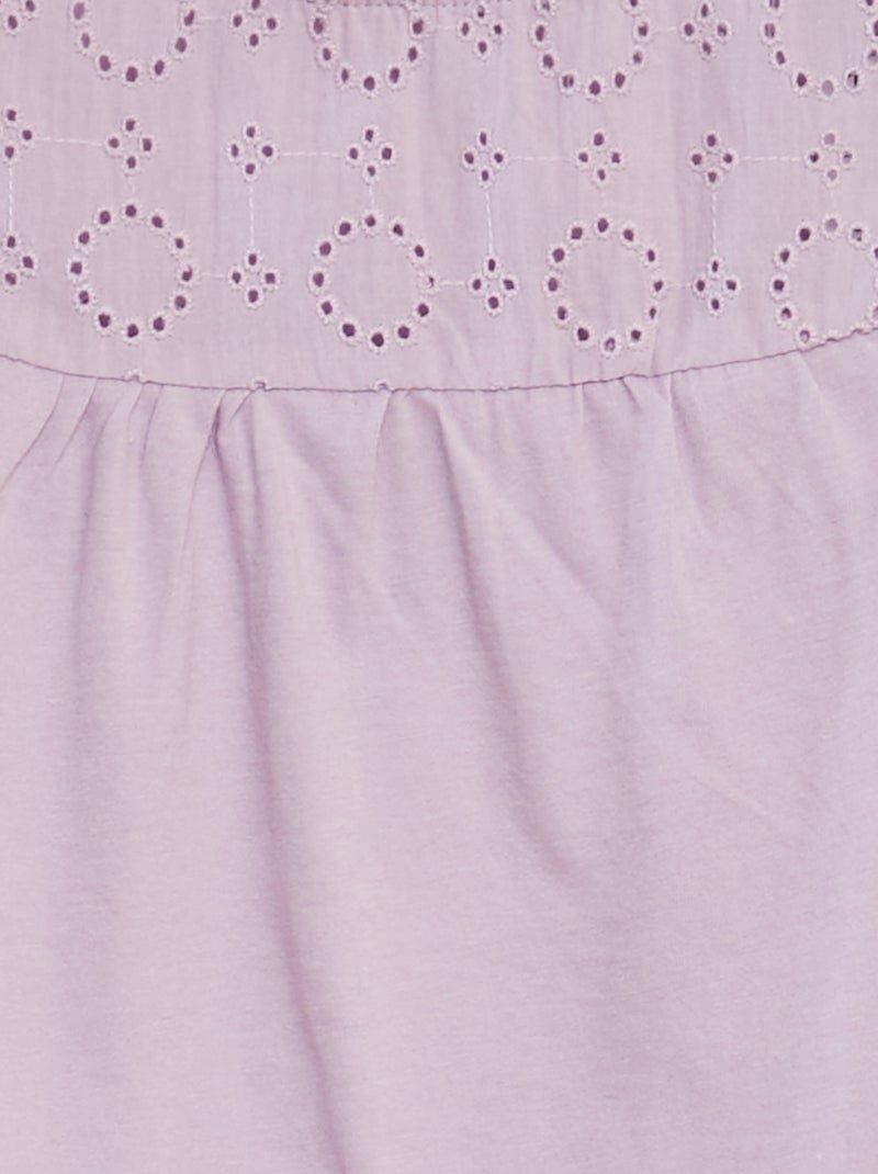 Camiseta con bordado inglés PURPURA - Kiabi