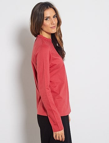 Camiseta con bordado inglés - Kiabi