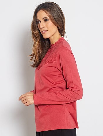 Camiseta con bordado inglés - Kiabi