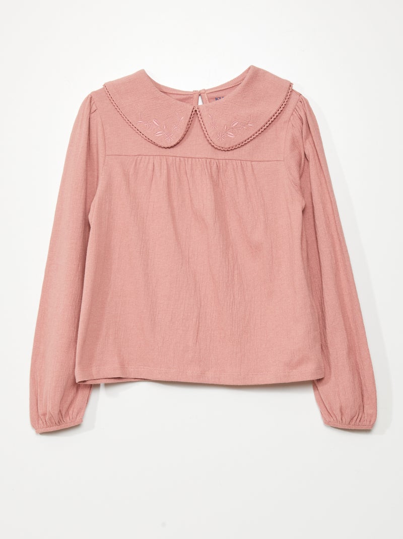 Camiseta con bordado ROSA - Kiabi