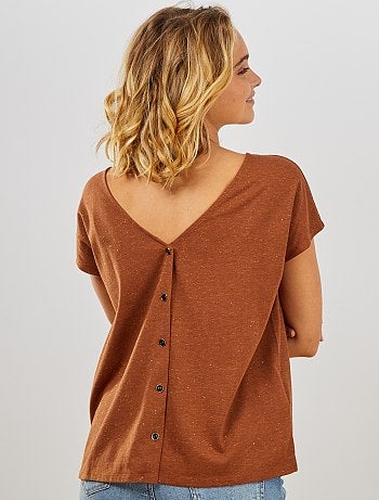 Camiseta con botones dorada - Kiabi