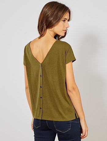 Camiseta con botones dorada - Kiabi