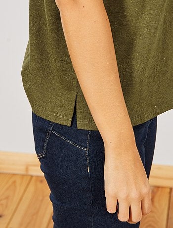 Camiseta con botones dorada - Kiabi