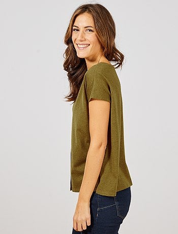 Camiseta con botones dorada - Kiabi