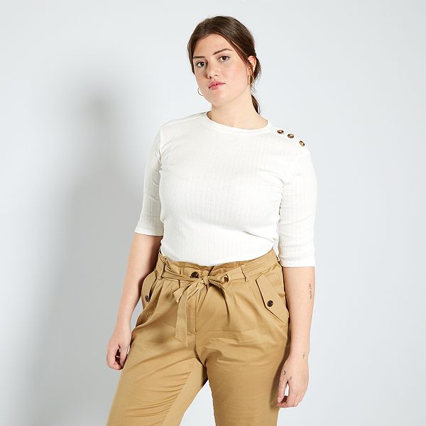 camisetas con botones mujer
